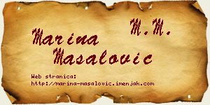 Marina Masalović vizit kartica